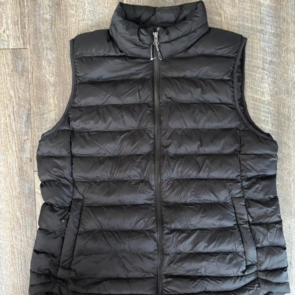 32 Degrees Heat Black Quilted Puffer Vest Womens XL Full Zip Sleeveless Jacket